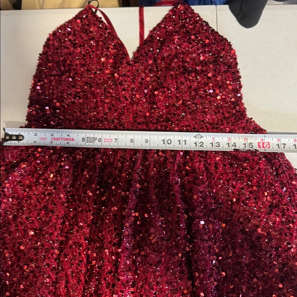 Minuet Red V-Neck dress - - Picture 11 of 16